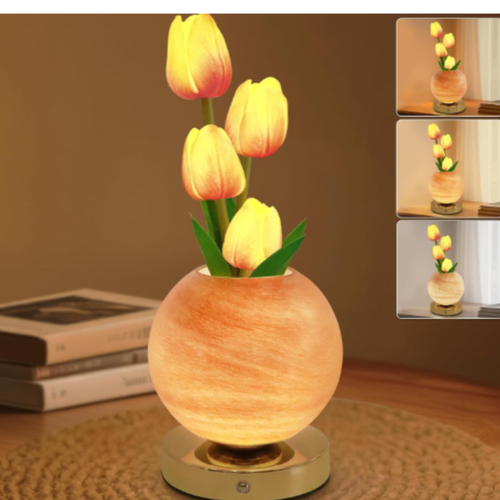 Tulipanes eternos con luz led