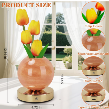 Tulipanes eternos con luz led
