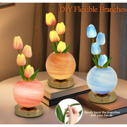 Tulipanes eternos con luz led