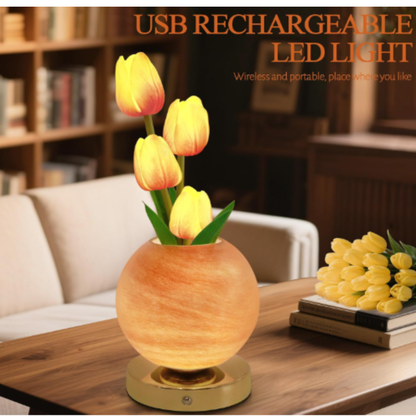 Tulipanes eternos con luz led